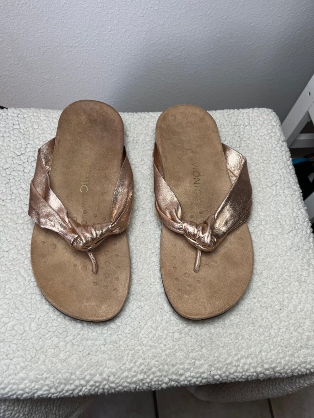 Vionic Pippa Rose Flip Flop Sandals Womens Size 9 Brown Pink